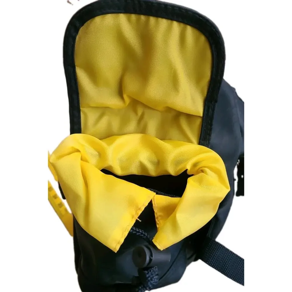 Vintage Nautica Rubber Backpack Bag Sail Sport Travel 90s Navy Yellow